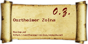 Osztheimer Zolna névjegykártya